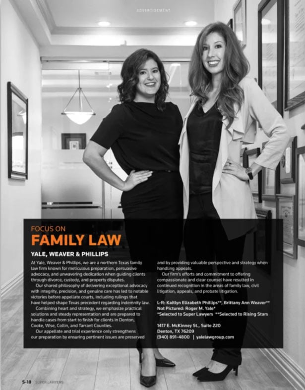 Yale, Weaver & Phillips Featured In Super Lawyers Magazine – Focus On Family Law
